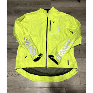 Bontrager Men’s Neon Full Zip Lightweight Windbreaker Cycling Jacket Size L